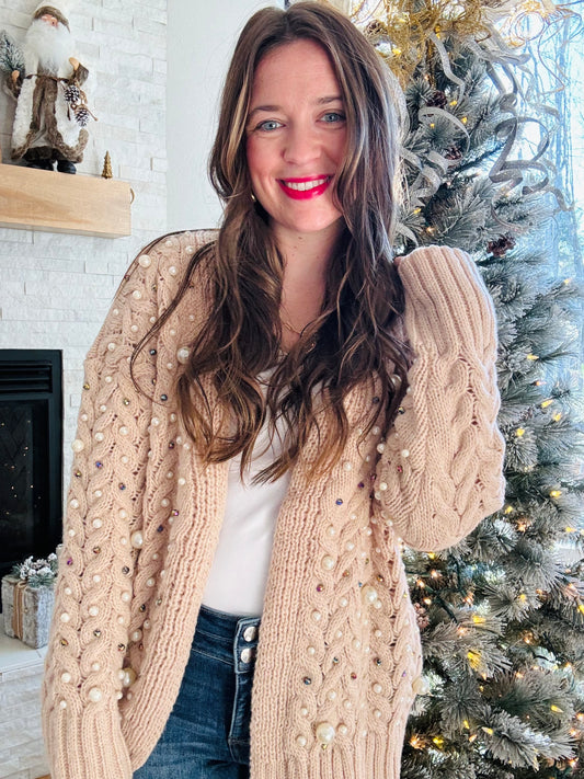 Pearl Twist Knit Cardigan