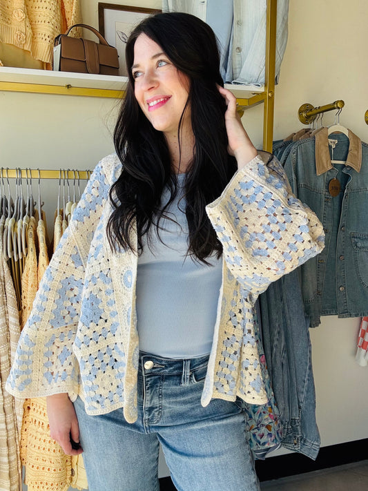 Sky Multi Crochet Cardigan