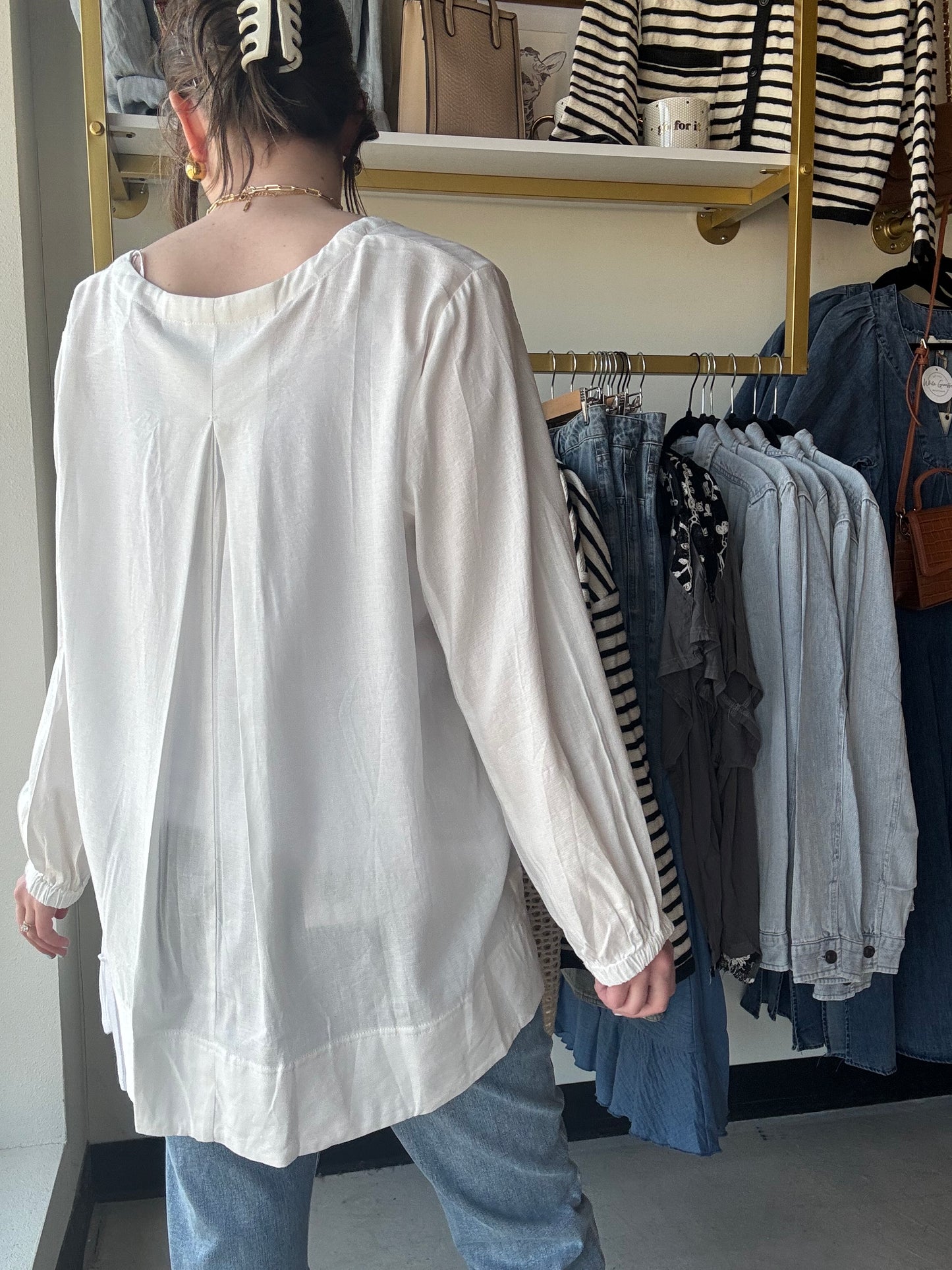 White V Neck Tunic