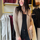 Camel Open Front Cardigan