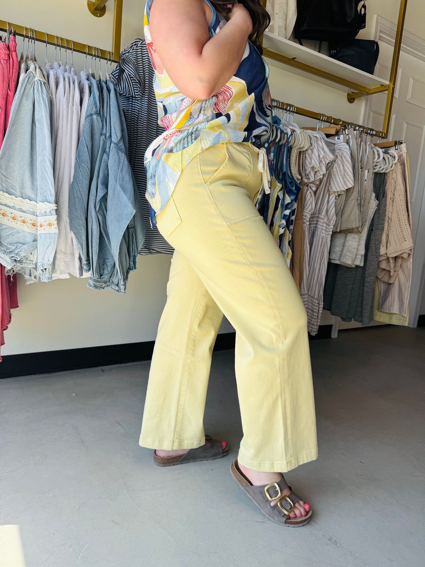 Yellow High Rise Baggy Denim