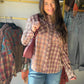 Mixed Plaid Woven Button Up