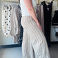 Khaki Stripe Wide Leg Pants