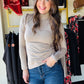 Ash Mocha Microfiber Mock Neck