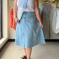 Daisy Embroidered Denim Skirt