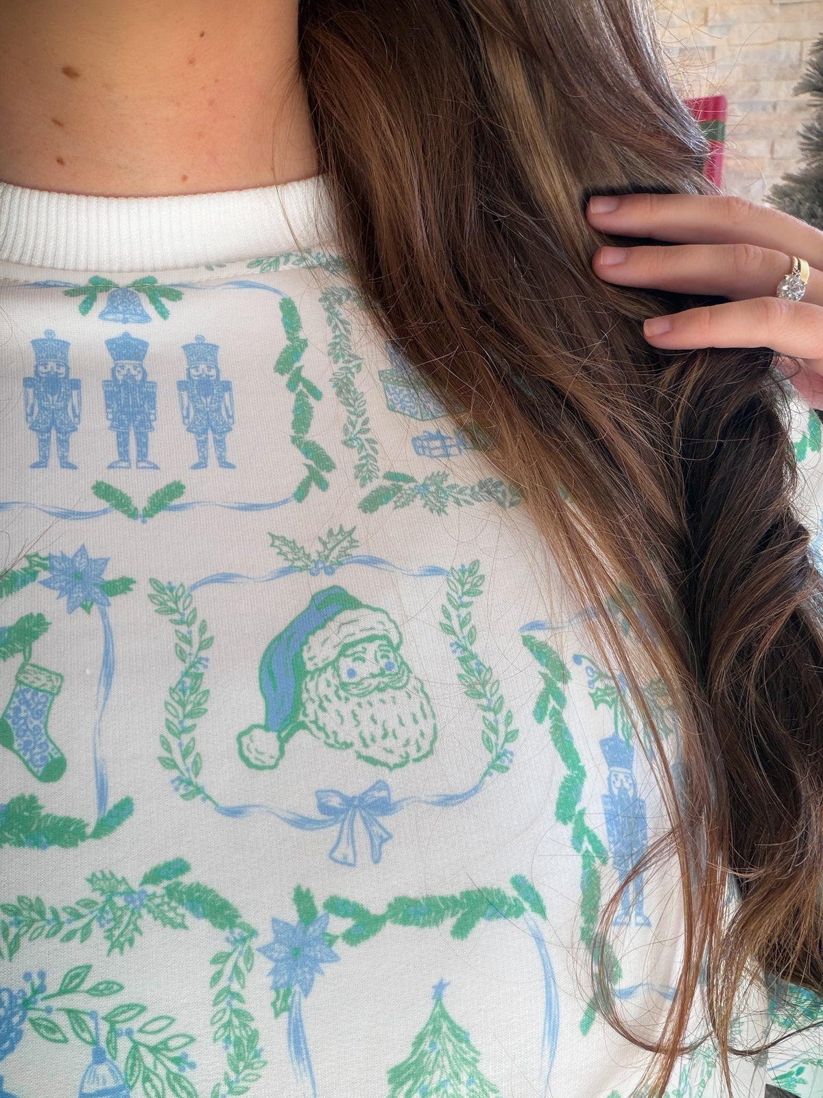 Sarah Yuletide Blue Sweatshirt