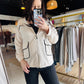 Oatmeal Contrast Piping Zip Up