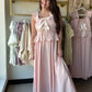 Blush Gingham Smocked Midi Dress