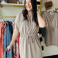 Taupe Collared Cinch Dress