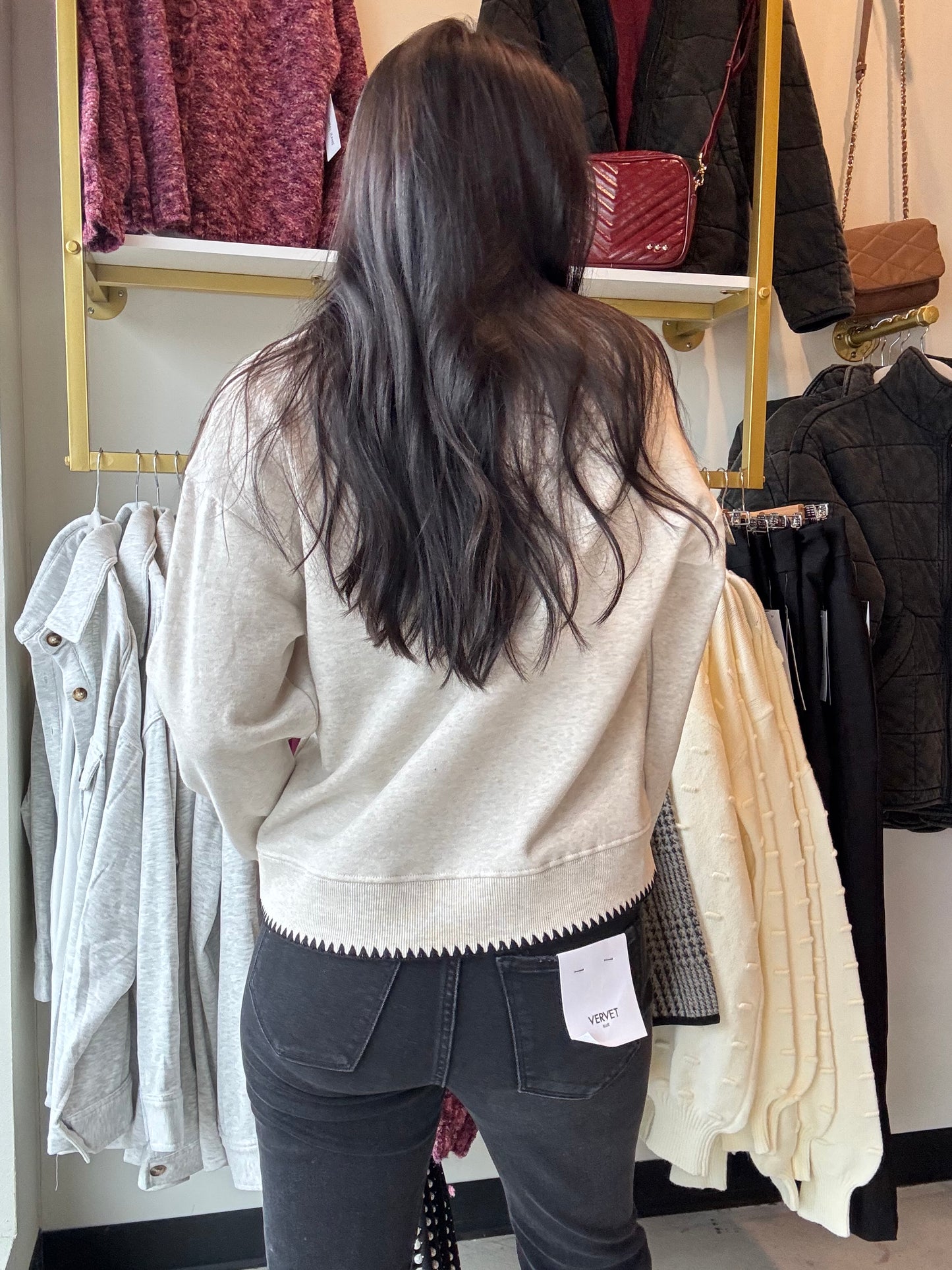 Ivory Carmine Pullover