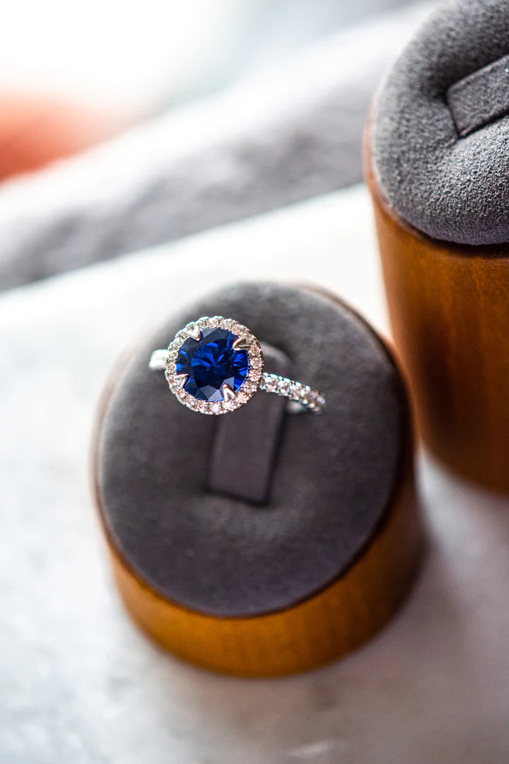 Veda Round Cut Blue Ring