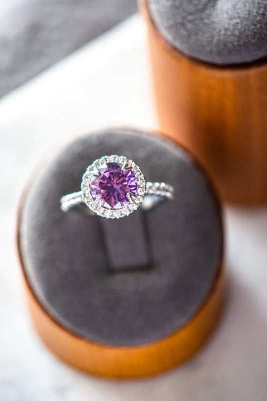 Veda Round Cut Purple Ring