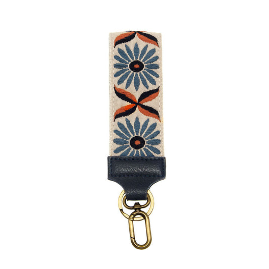 Navy Daisy Easy Find Wristlet