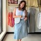 A little vintage, a little whimsical, and completely irresistible. The Daisy Embroidered Denim Skirt by Anniewear combines the timeless appeal of vintage-washed denim with delicate daisy flower embroidery for a look that feels both nostalgic and fresh.

The A-line silhouette and knee-length midi cut are universally flattering, while the comfort stretch and 5-pocket design keep it as practical as it is pretty. The raw finish edge and zipper front closure add just the right amount of edge to balance out the f