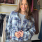 Give your everyday button-up a little personality. The Blue Plaid Fringe Button Up by Dash pairs classic plaid with fringe detail for a look that feels easygoing and distinctive. Wear it open over a tee for a relaxed afternoon, or button it up with denim and boots when you want the pattern to take center stage.

Details to love

Blue plaid with fringe accents.
Button-up, long-sleeve woven style.
100% cotton.
By Dash.
Fit &amp; styling

Sophie is wearing the Small. Available in Small, Medium, Large, and XL.