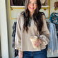 Embrace cozy vibes with the Khaki Denim Accent Pullover, featuring a mineral-washed finish for that perfectly lived-in look. This oversized, relaxed-fit pullover delights with contrast floral trim and a playful partial button-up front. Dropped shoulders and a collared neckline add casual charm, while a button-flap patch pocket on the sleeve adds a quirky touch. Perfect for layering or lounging in style!
