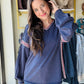 Easel

Embrace cozy vibes with this Navy Embroidered Trim Hoodie. Its relaxed, oversized fit and dropped shoulders ensure endless comfort, while the multicolor ethnic trim adds a fun pop of color. The attached hood tops off this laid-back look, perfect for playful days and chilly nights.