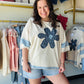 Easel

Elevate your casual wardrobe with this artistic Easel terry top, featuring a bold bandana patchwork daisy and vintage-inspired denim accents. The relaxed, oversized silhouette delivers effortless boho-chic style while ensuring premium, all-day comfort

Effortless, relaxed oversized silhouette.
Bold bandana patchwork floral appliqué.
Vintage-inspired contrast denim detailing.
Ultra-soft, premium washed terry fabric.
Chic dropped shoulders; 3/4 sleeves.
Unique, hand-crafted boutique aesthetic.