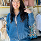 Sunday Edition

Effortless style meets everyday comfort in this versatile denim jacket. Crafted from breathable, lightweight denim, it's perfect for layering during transitional seasons or wearing solo on mild days. The smooth-functioning zipper ensures easy on-and-off convenience, while the classic silhouette works with virtually any outfit in your wardrobe. Whether you're dressing up casual basics or adding structure to a relaxed look, this zip-up delivers timeless appeal without the bulk.