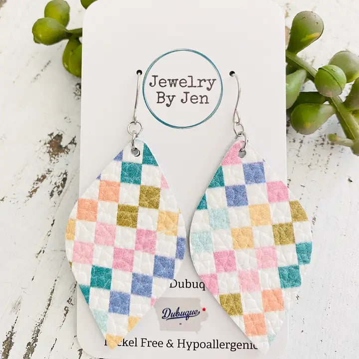 Diva Colorful Check Earrings