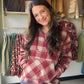 
Cozy meets effortlessly cool in this lightweight flannel plaid pullover hoodie from Doe &amp; Rae. Crafted in a rich red brick plaid, it's the kind of layer you'll reach for again and again — whether you're running errands or lounging on the weekend.

Lightweight flannel construction for all-day comfort
Pullover silhouette with a partial button placket
Attached hood for easy, low-key warmth
Spacious kangaroo pocket to keep your hands cozy
100% Polyester
Style Measurements (Size Small)

Total Length: 24½"
B