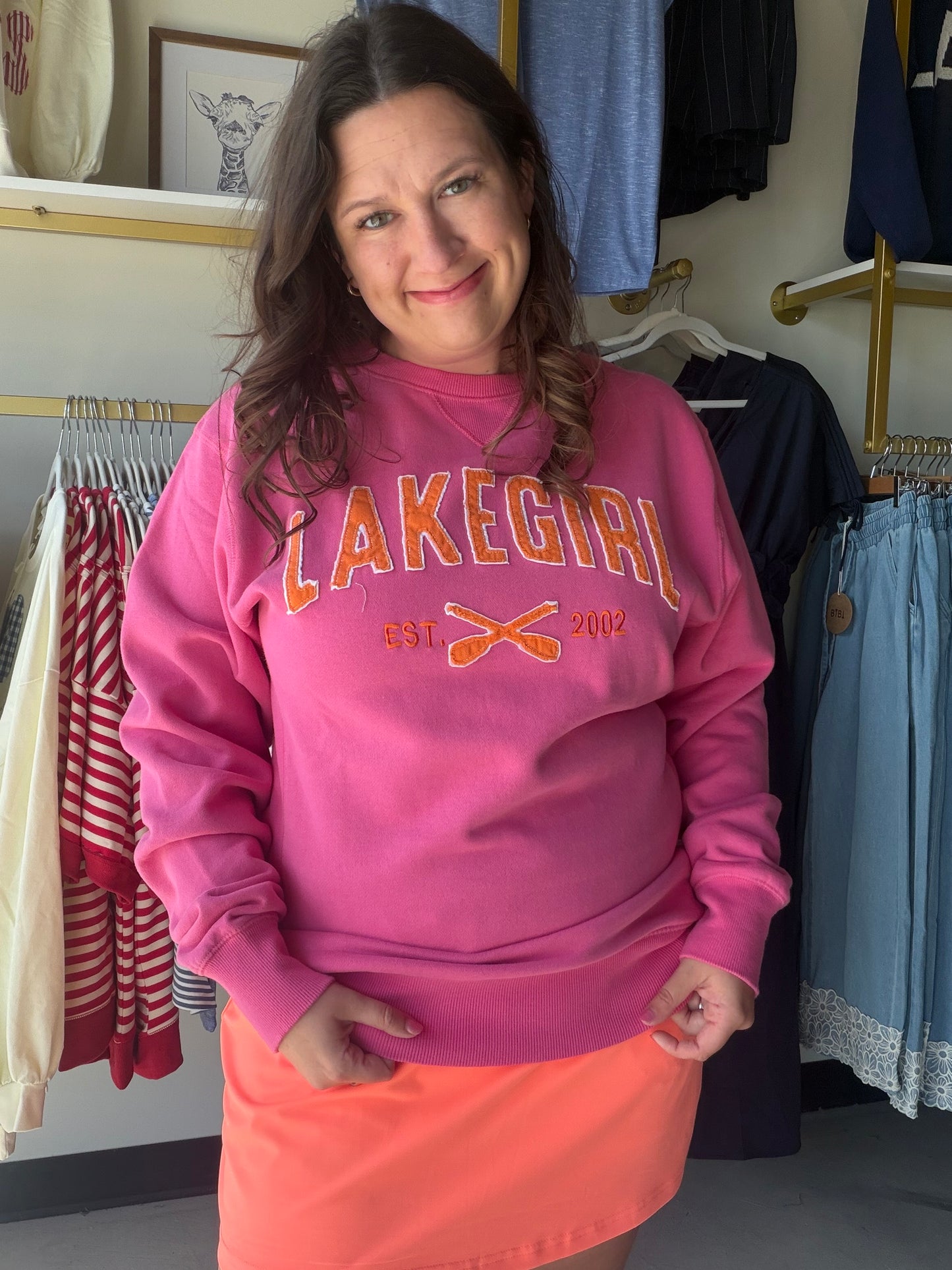 Pink & Orange Crewneck- Lakegirl