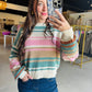 Teal & Pink Color Block Sweater
