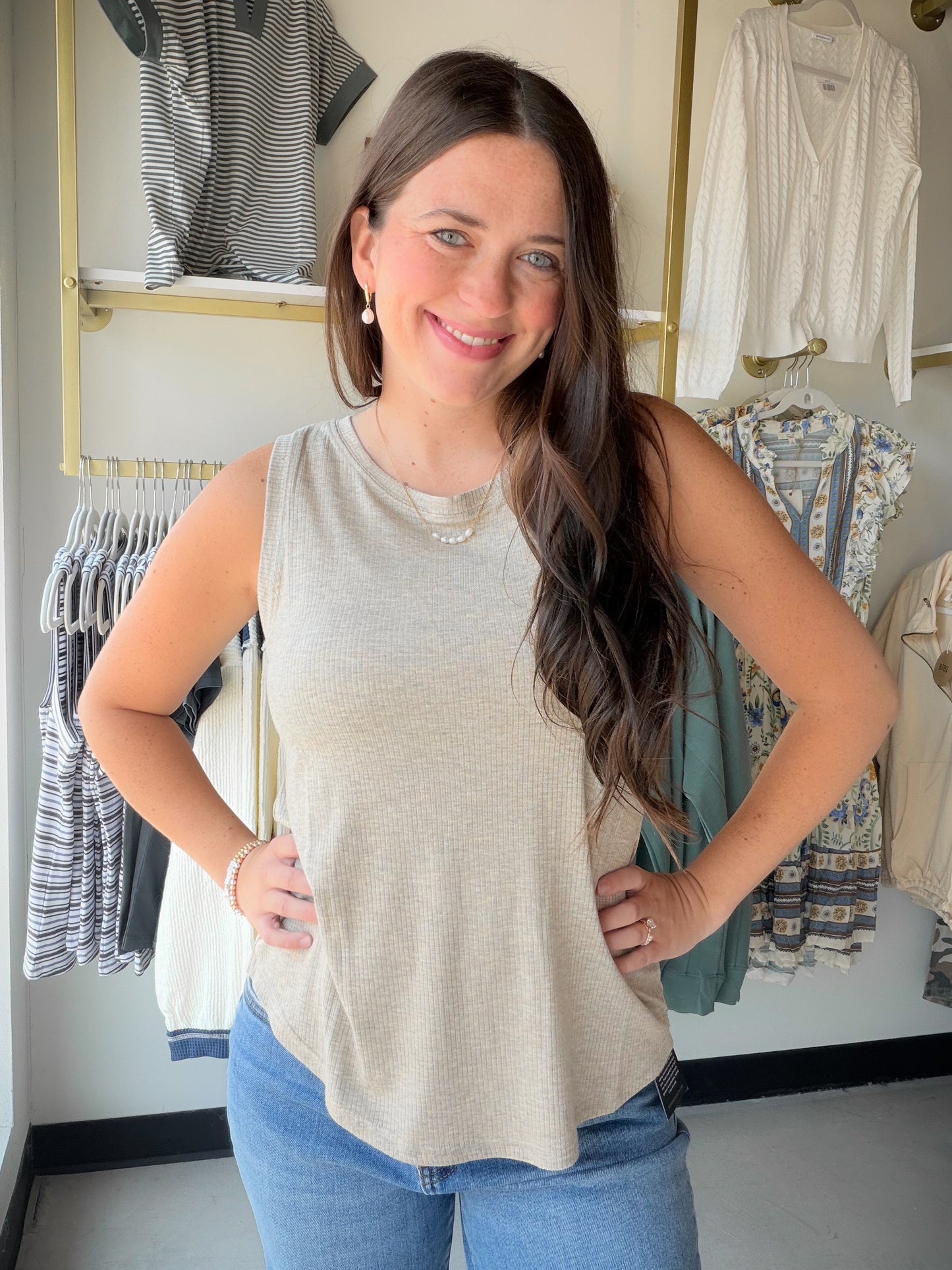 Camel Heather Euclid Tank