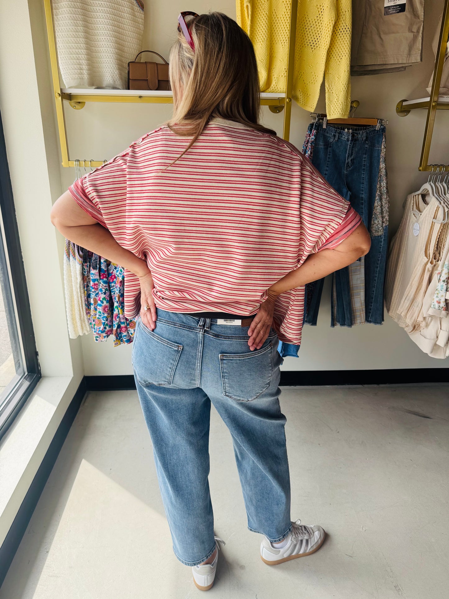 High-Waisted Light Wash Barrel