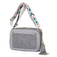 Faux Leather and Sherpa Crossbody- Grey