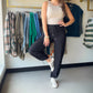 Black Cargo Drawstring Pants