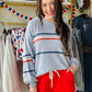 Blue Multi Stripe Sweater Hoodie