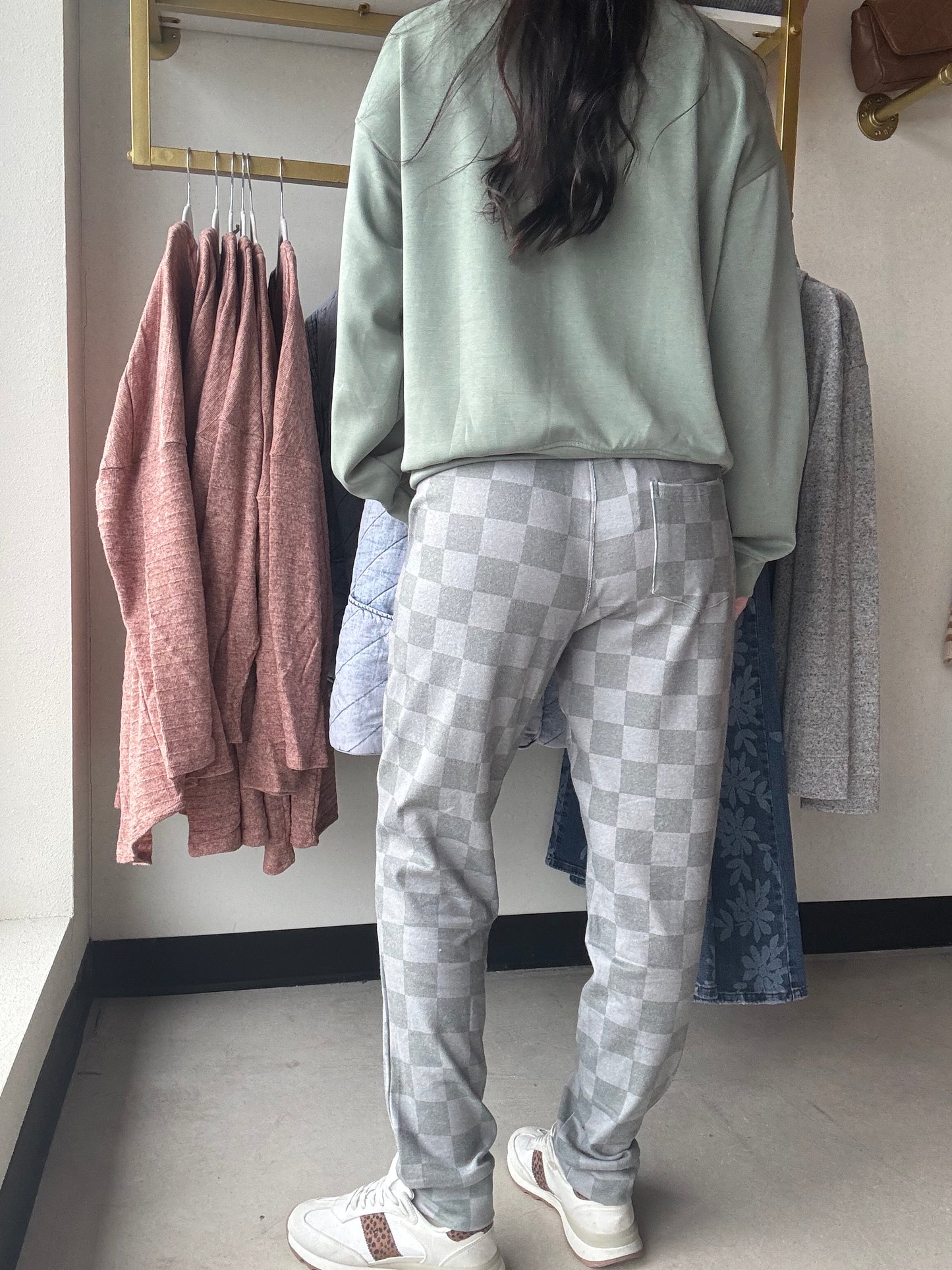 Olive Check Classic Joggers