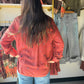 Rust Embroidered Button Up