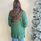 Dark Green Waffle Cardigan