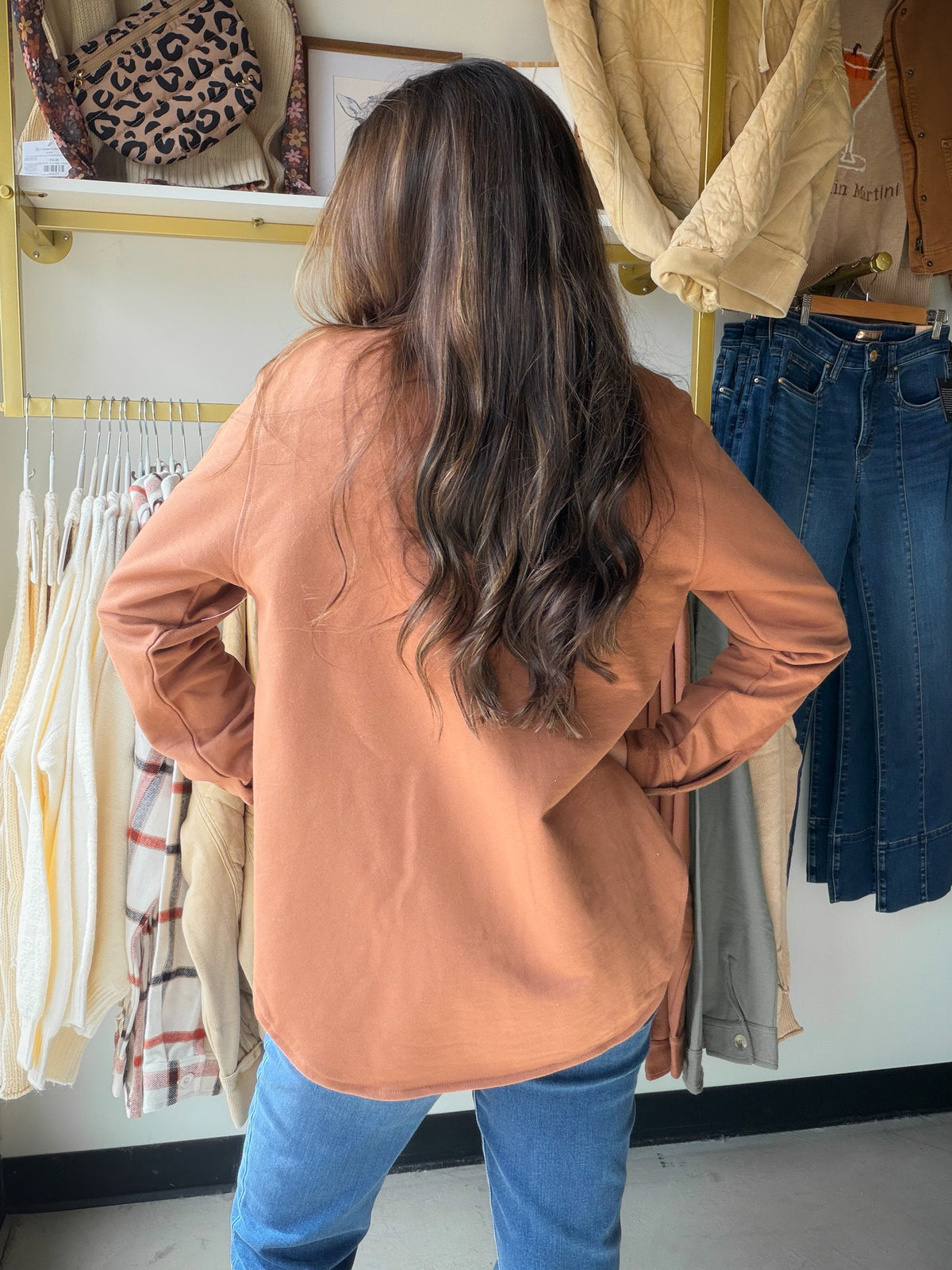 Raw Umber French Terry Shacket