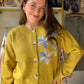 Vintage Mustard Floral Button Cardigan