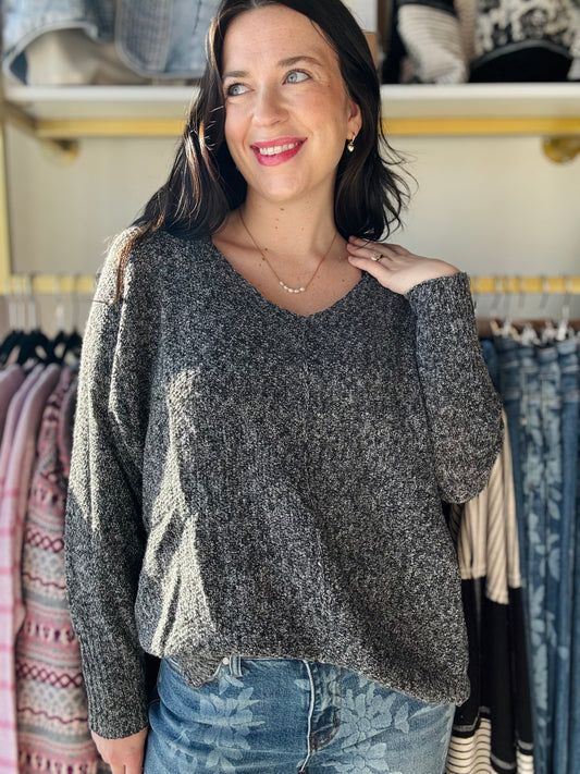 Snow Black Lightweight Sweater