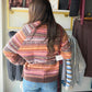 Peach & Brown Accent Sweater