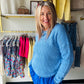 Royal Crochet Pointelle Sweater