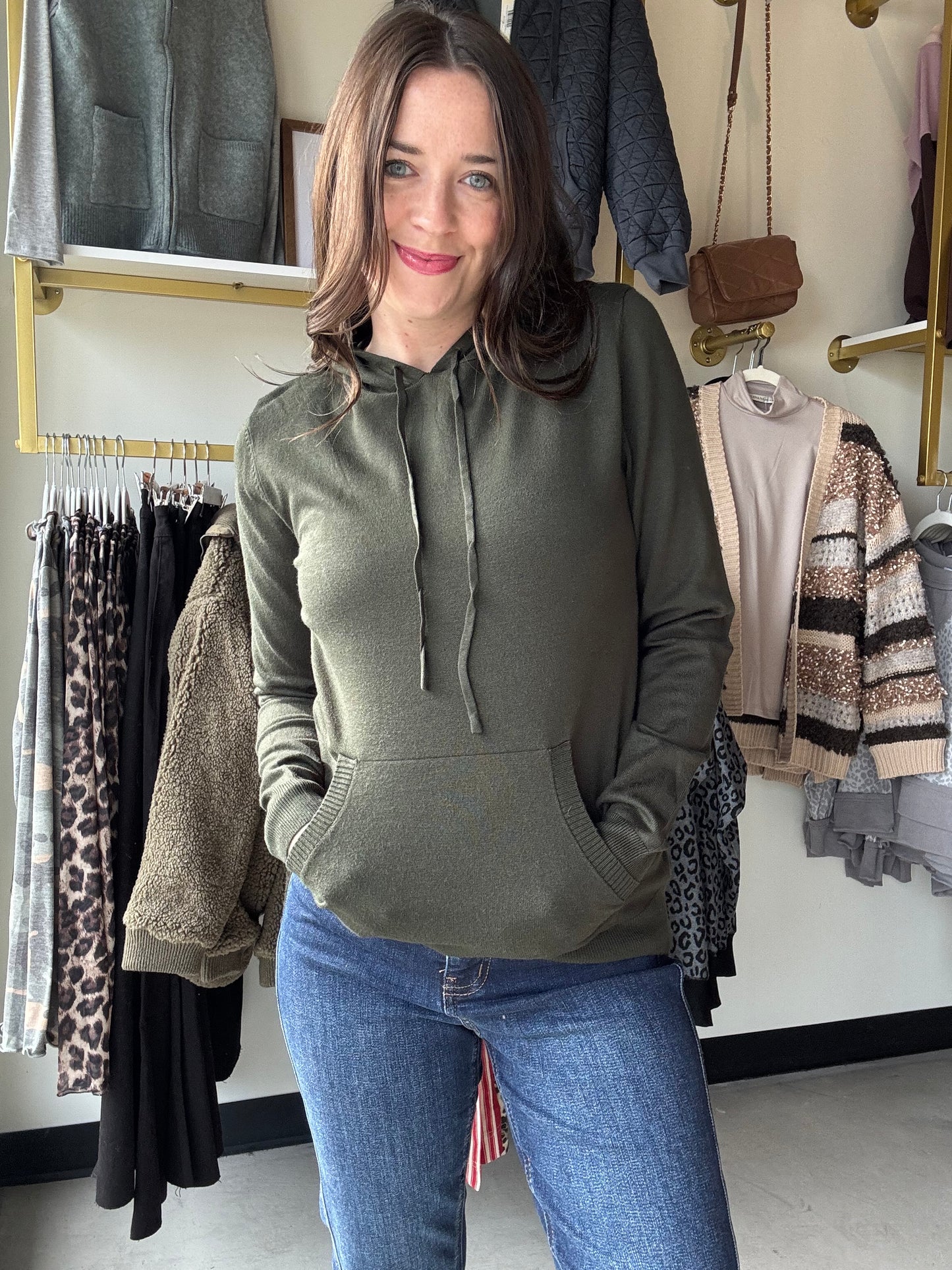 Dark Olive Sweater Hoodie