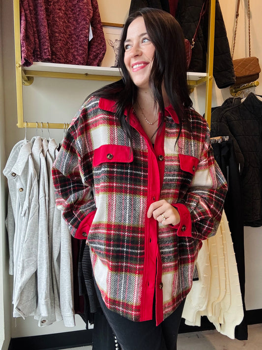 Holiday Plaid Oversized Shacket