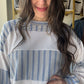 Denim Blue Striped Pullover