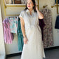 Heather White Cinch Waist Dress
