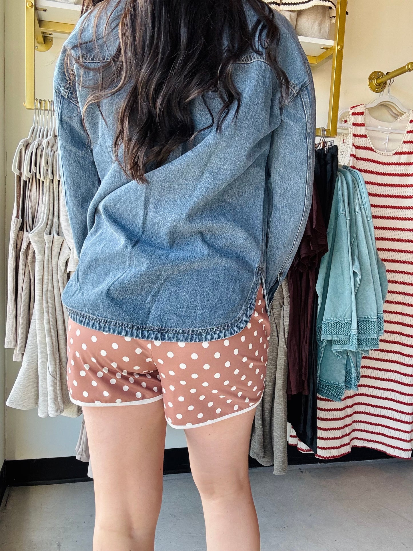 Mocha Polka Dot Everyday Shorts
