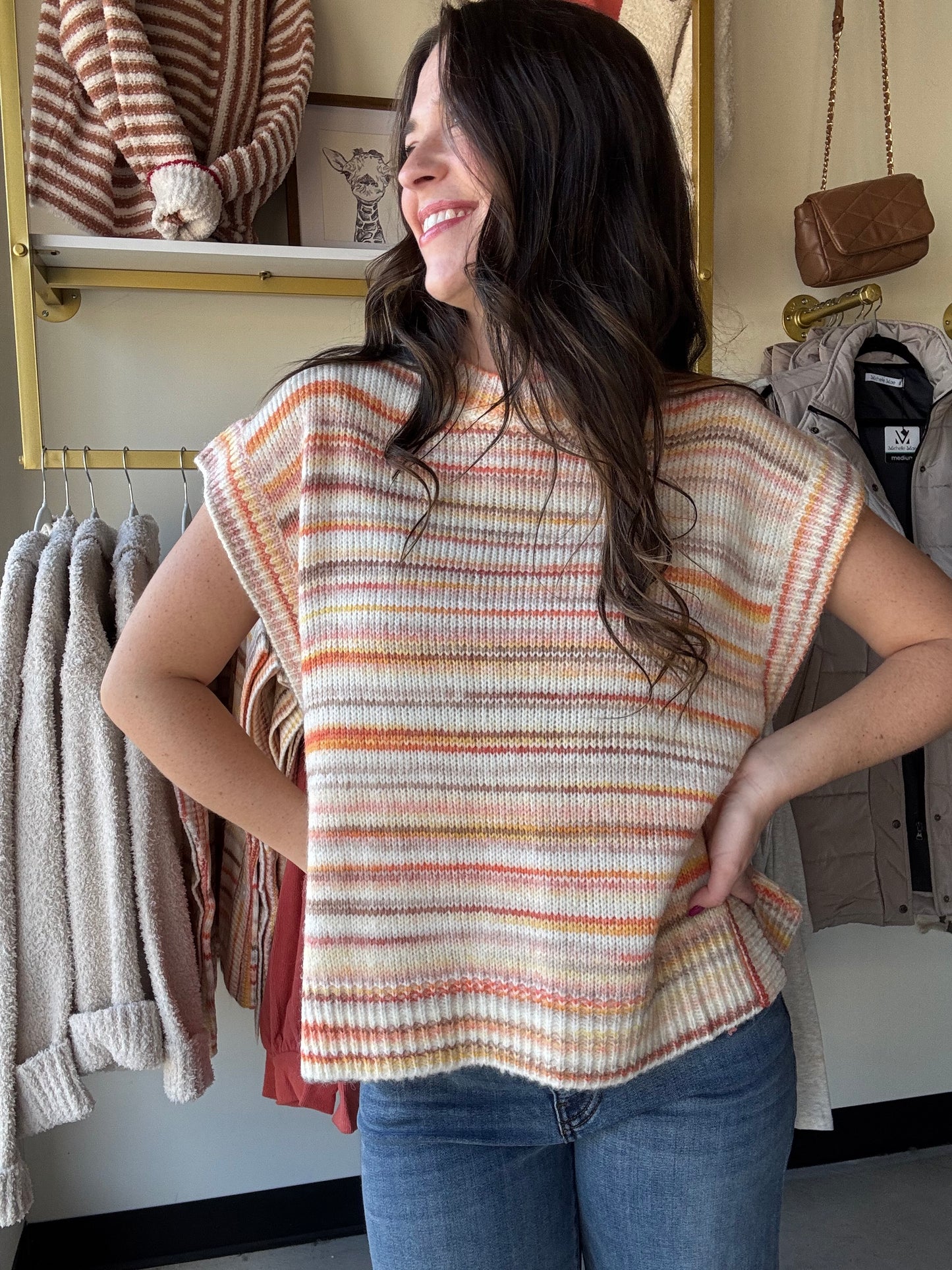 Sunkissed Sleeveless Button Sweater