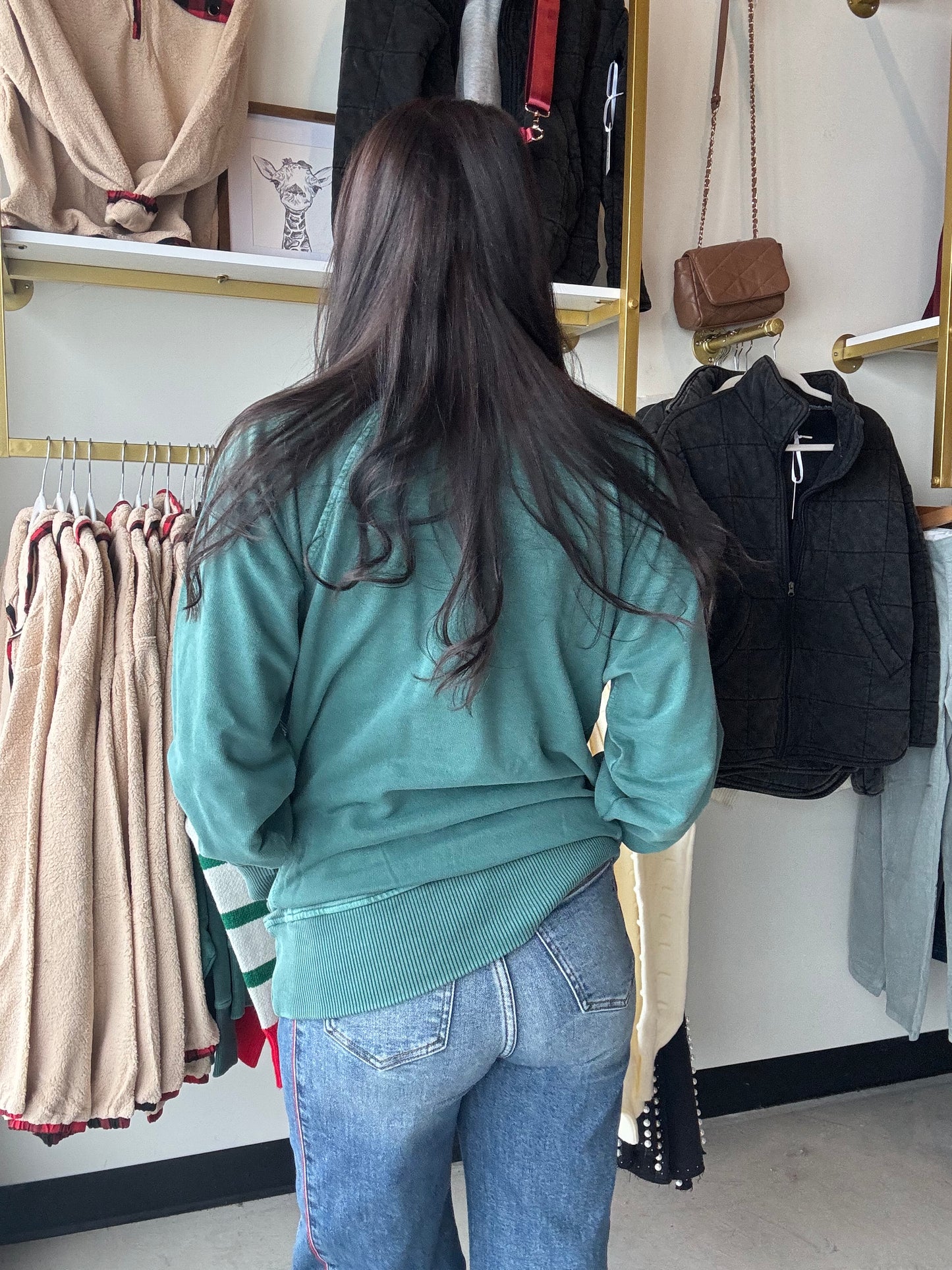 Hunter Green Pigment Dyed Pullover