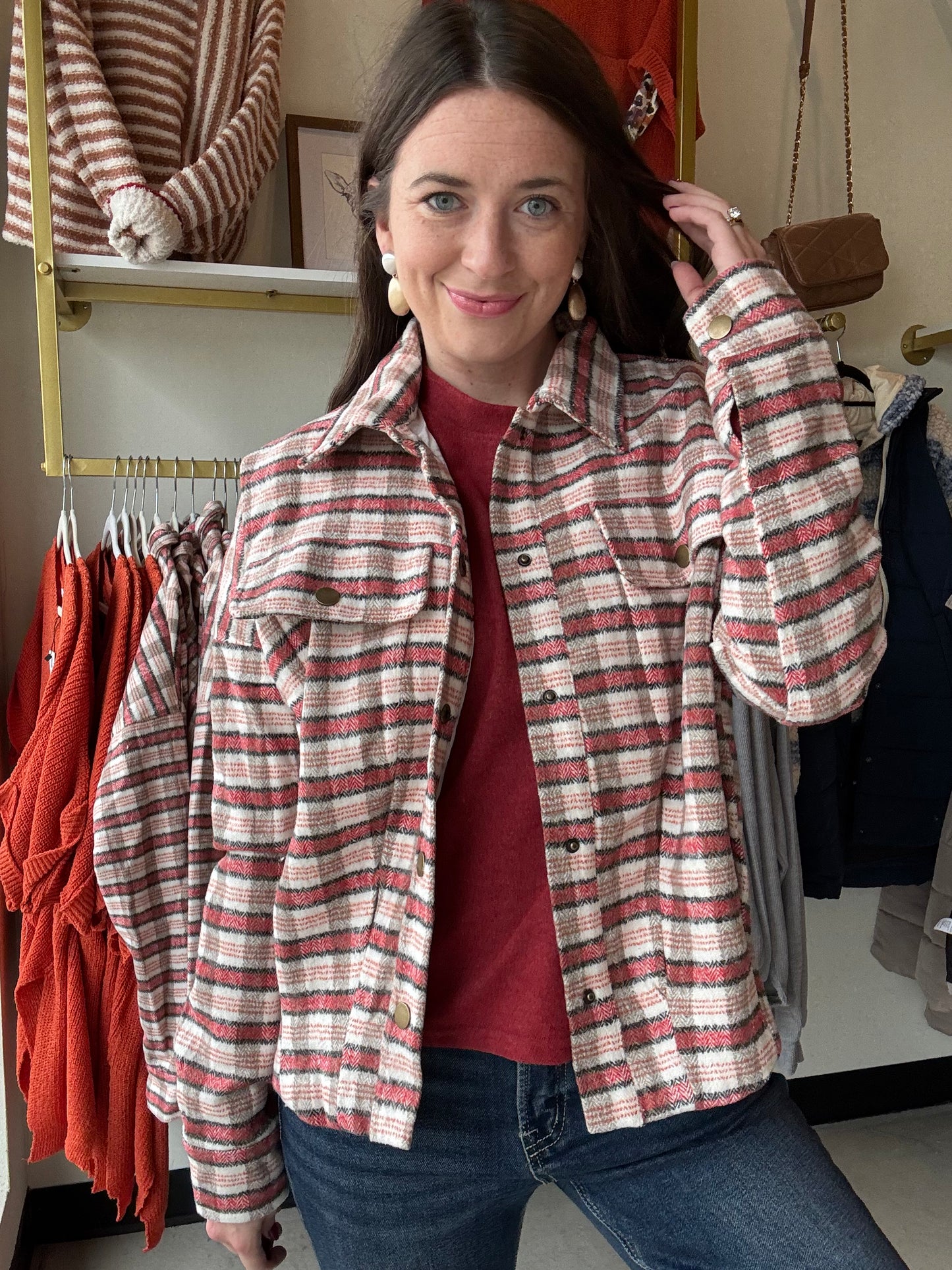 Rust & Mocha Plaid Jacket