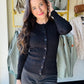 Black Button Up Cable Knit Cardigan