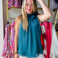 Deep Teal Sleeveless Blouse